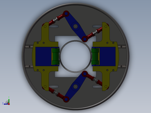 旋转盘连杆滑块夹管器夹具设计 三维模型右视缩略图