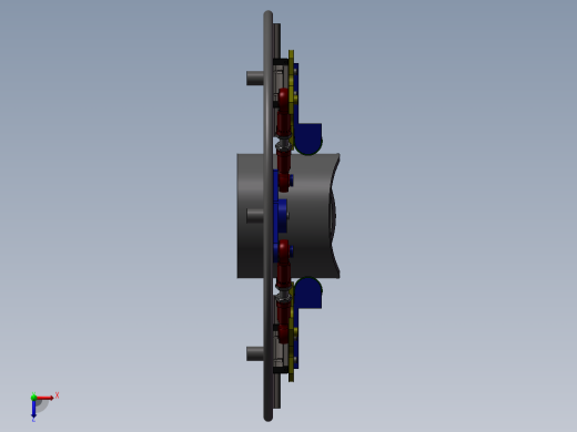 旋转盘连杆滑块夹管器夹具设计 三维模型俯视缩略图