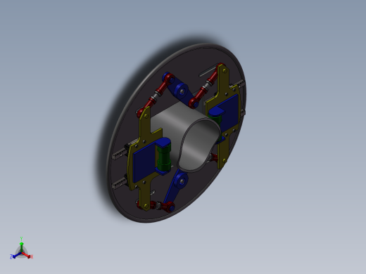 旋转盘连杆滑块夹管器夹具设计 三维模型正等轴测缩略图