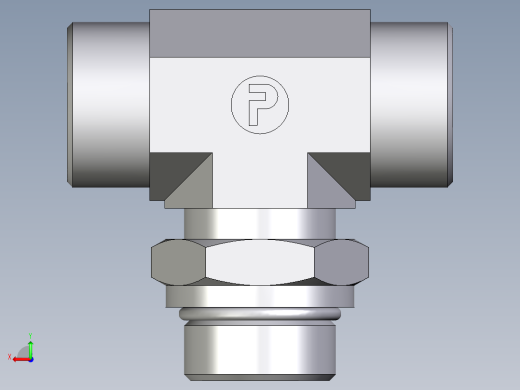 卡套式工业通用硬管接头EO_Adjustable_locknut_branch_tee_TEE25SMOROMDCF后视缩略图