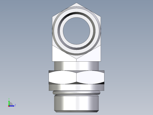 卡套式工业通用硬管接头EO_Adjustable_locknut_branch_tee_TEE25SMOROMDCF左视缩略图