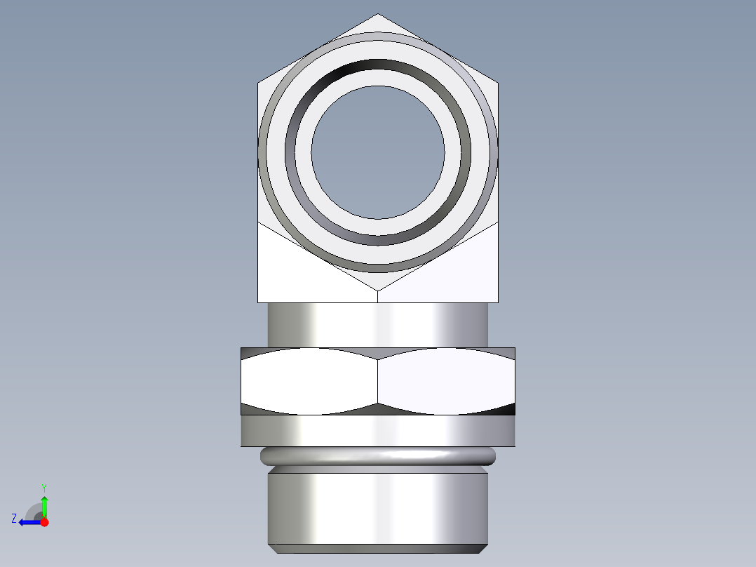 卡套式工业通用硬管接头EO_Adjustable_locknut_branch_tee_TEE25SMOROMDCF右视图
