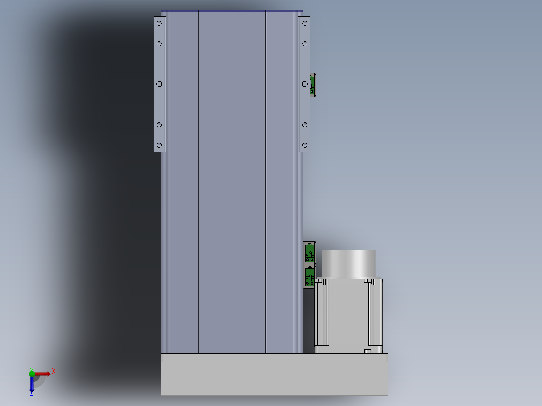 电动滑台模组SDM210左折模型俯视图
