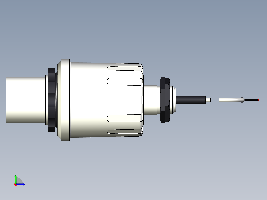 超声波设备ENSOR-RANGE-6m-19.7ft-PVDF-BODY-4-20mA-2-WIREHART-BSP-THREAD左视图