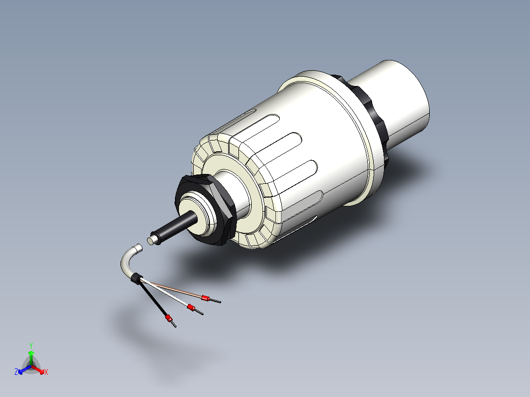 超声波设备ENSOR-RANGE-6m-19.7ft-PVDF-BODY-4-20mA-2-WIREHART-BSP-THREAD正等轴测图