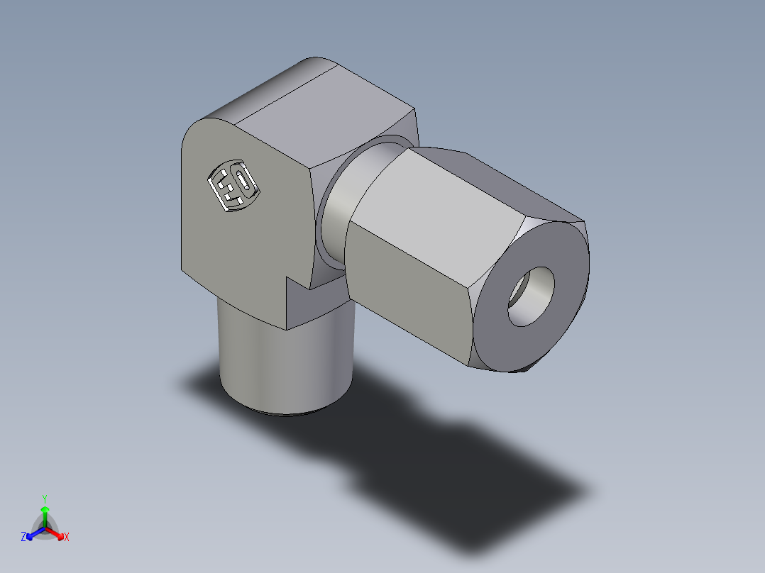 卡套式工业通用硬管接头EO_Male_stud_elbow_WE04LLMCF主视图