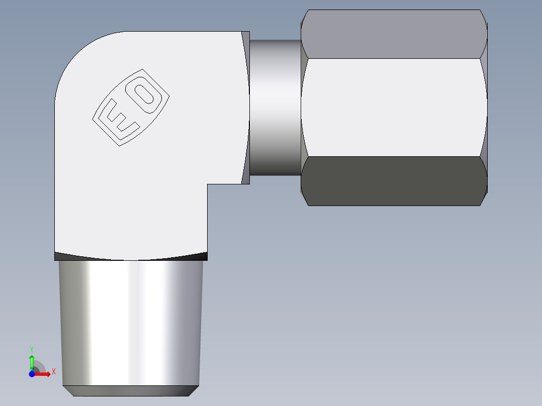 卡套式工业通用硬管接头EO_Male_stud_elbow_WE04LLMCF前视图