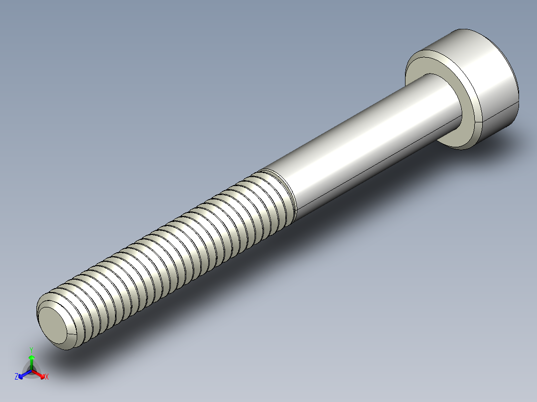 M4 x 0.7mm Thread 35mm LONG SOCKET HEAD CAP SCREW.IGS正等轴测图
