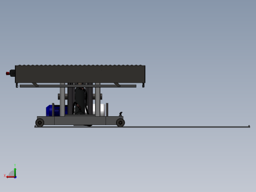 液压剪式滚珠升降平台3D模型_后视缩略图