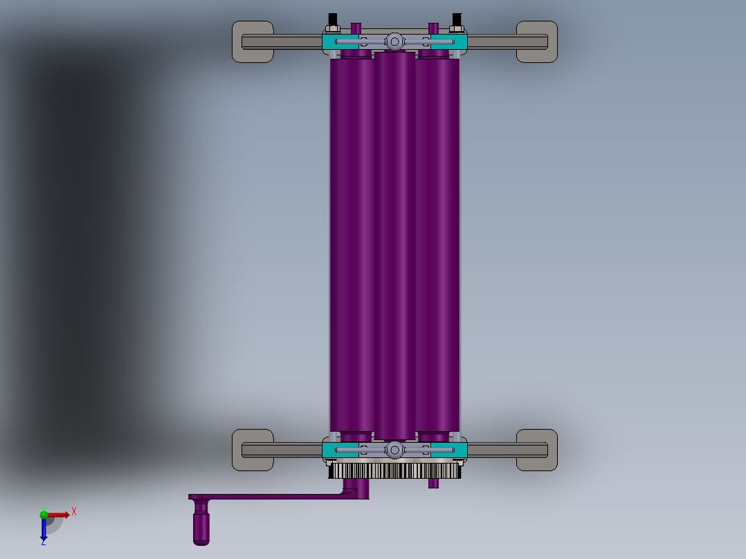 手动卷圆机2俯视图