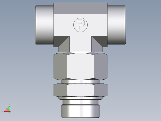 卡套式工业通用硬管接头EO_Assembled_adjustable_standpipe_branch_tee_EVT30SROMD71后视缩略图