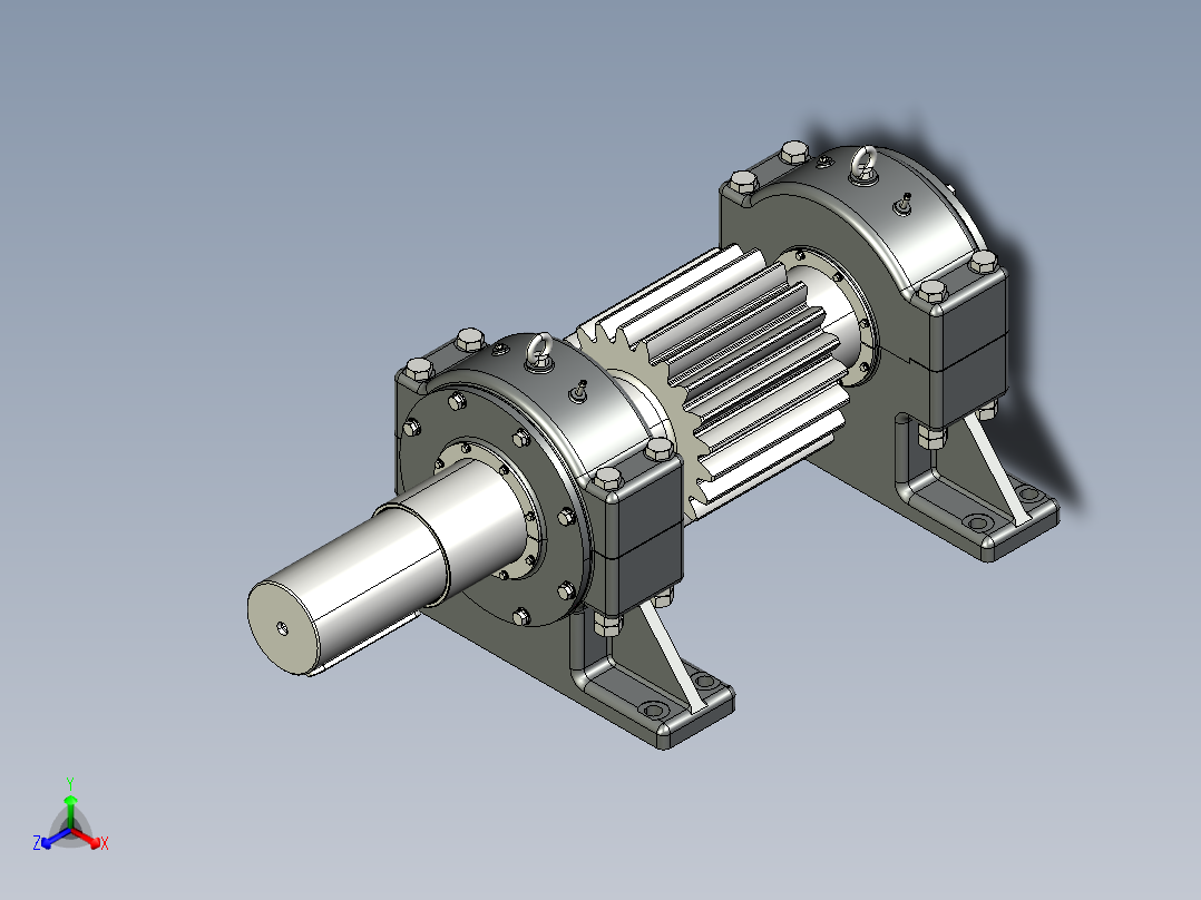 球磨机小齿轮装置正等轴测图