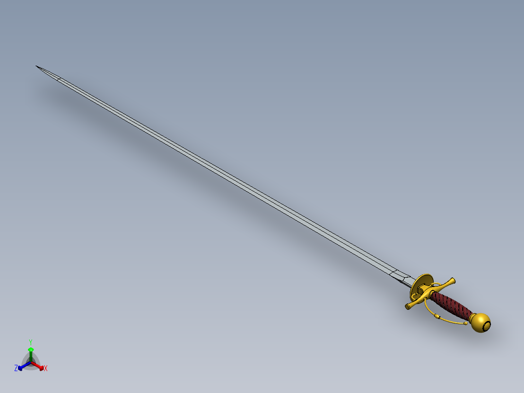 剑、宝剑(73)正等轴测图