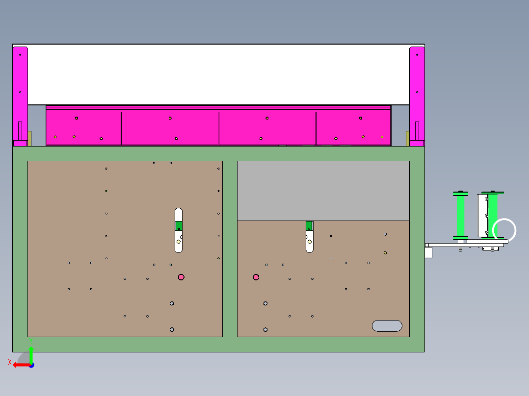 2VG FRO打孔裁断一体机（sw18可编辑+工程图+bom）后视图