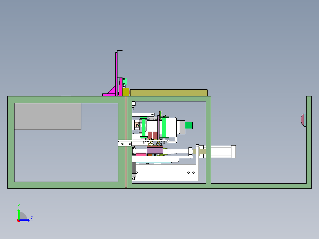 2VG FRO打孔裁断一体机（sw18可编辑+工程图+bom）左视图
