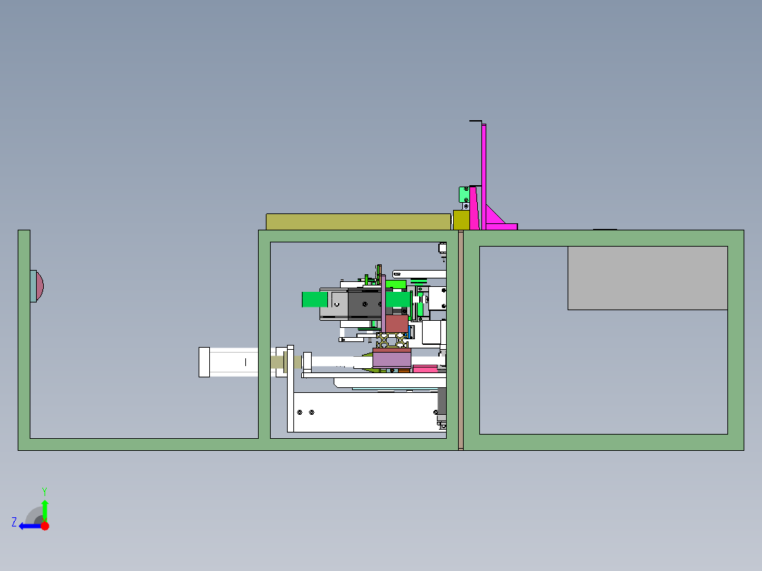 2VG FRO打孔裁断一体机（sw18可编辑+工程图+bom）右视图