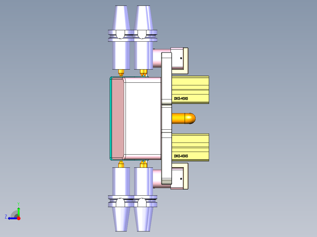 金属书页板四轴铣侧孔CNC工装治具模型右视图