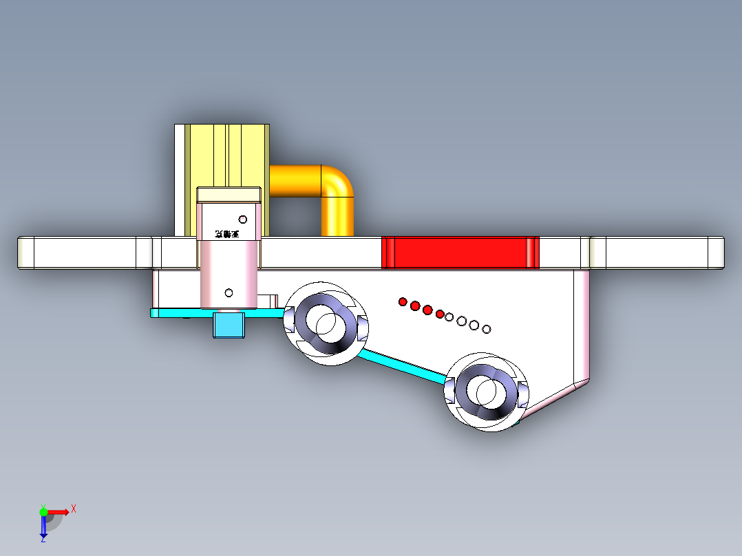金属书页板四轴铣侧孔CNC工装治具模型俯视图