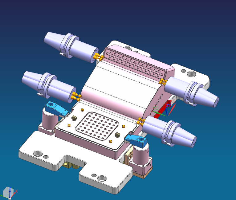 金属书页板四轴铣侧孔CNC工装治具模型