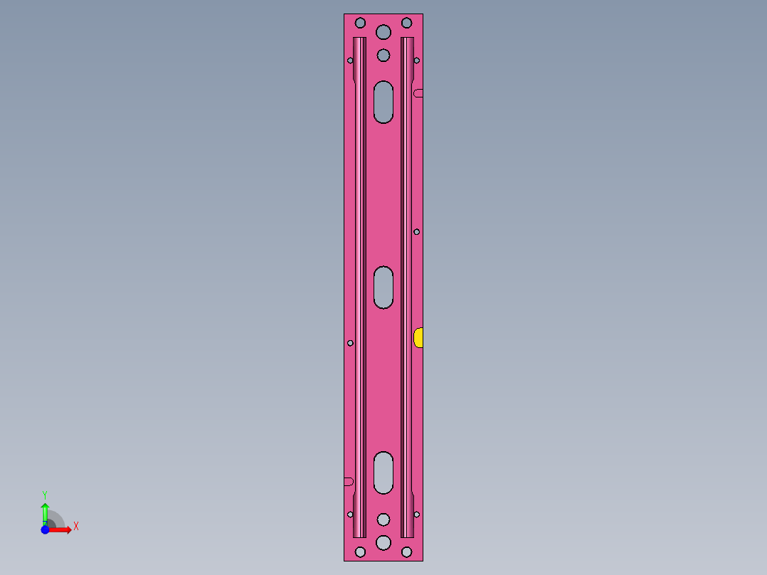 长条金属转轴铣外观面程序模型前视图