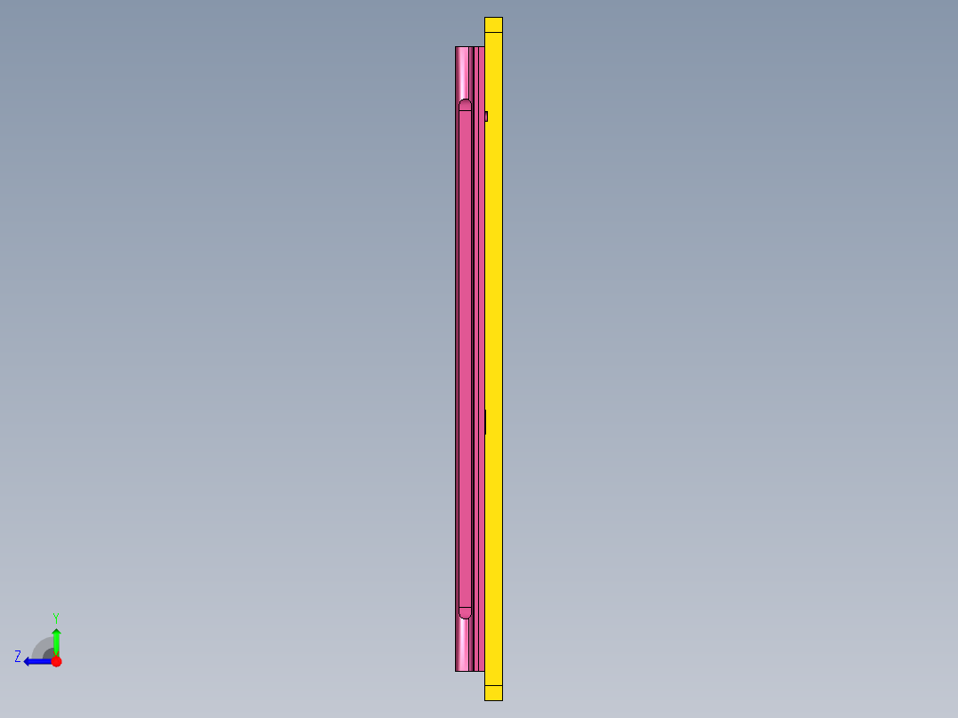 长条金属转轴铣外观面程序模型右视图