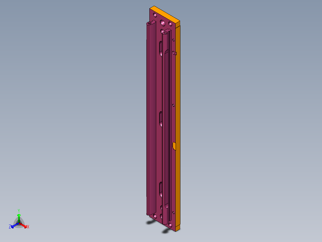 长条金属转轴铣外观面程序模型正等轴测图