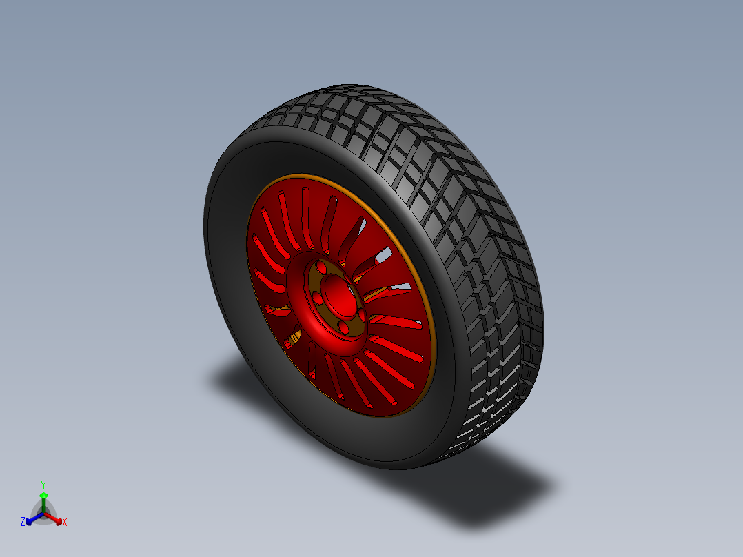 轮胎、车轮、轮毂(58)正等轴测图