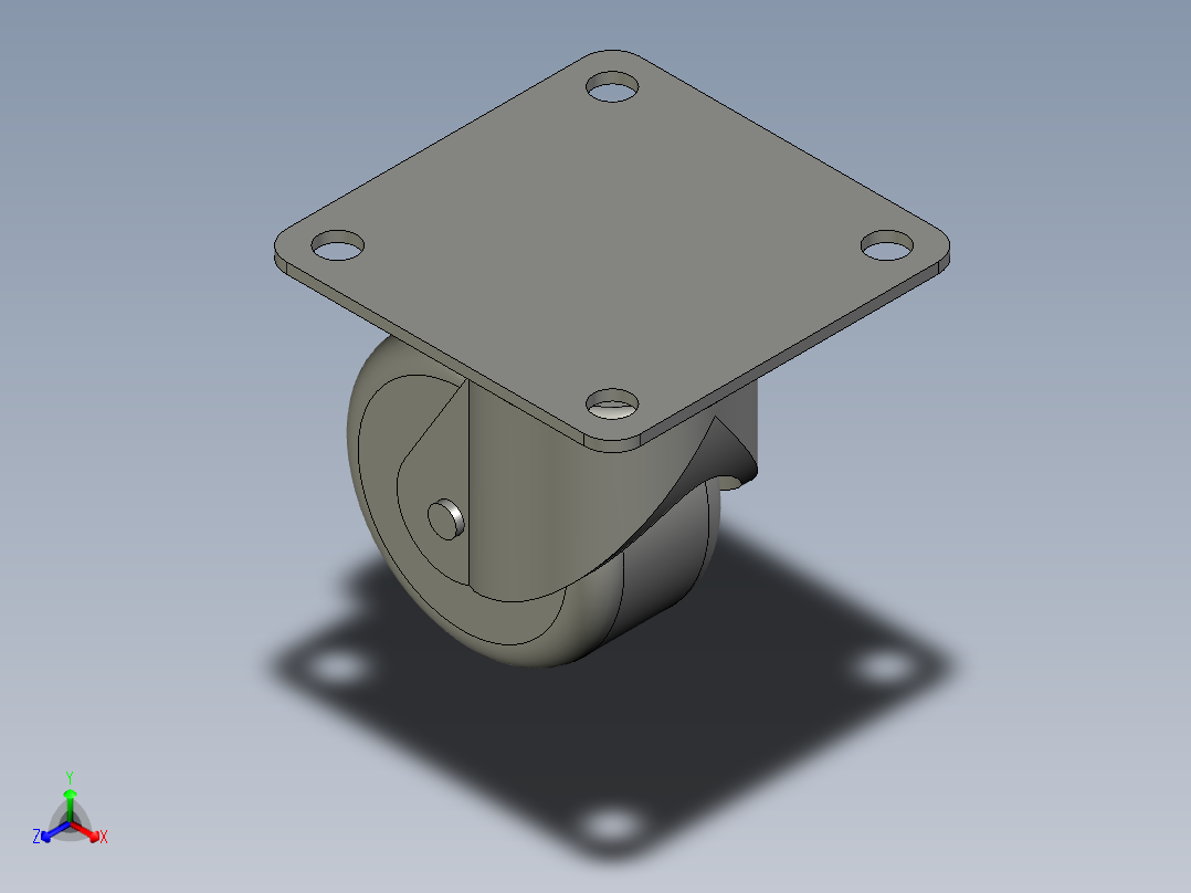 1335-009-3寸低重心载重万向轮600公斤耀程固定孔距775安装孔径105-主视图