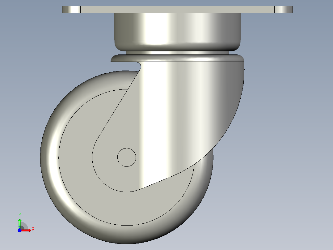 1335-009-3寸低重心载重万向轮600公斤耀程固定孔距775安装孔径105-前视图
