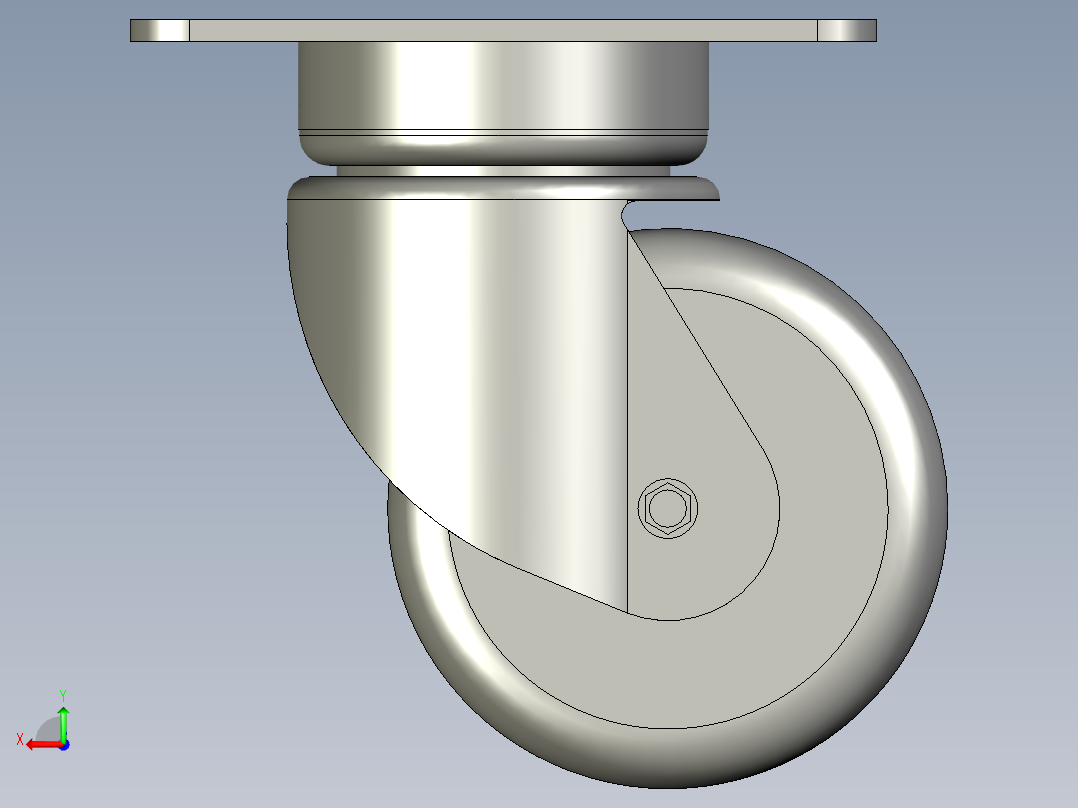 1335-009-3寸低重心载重万向轮600公斤耀程固定孔距775安装孔径105-后视图