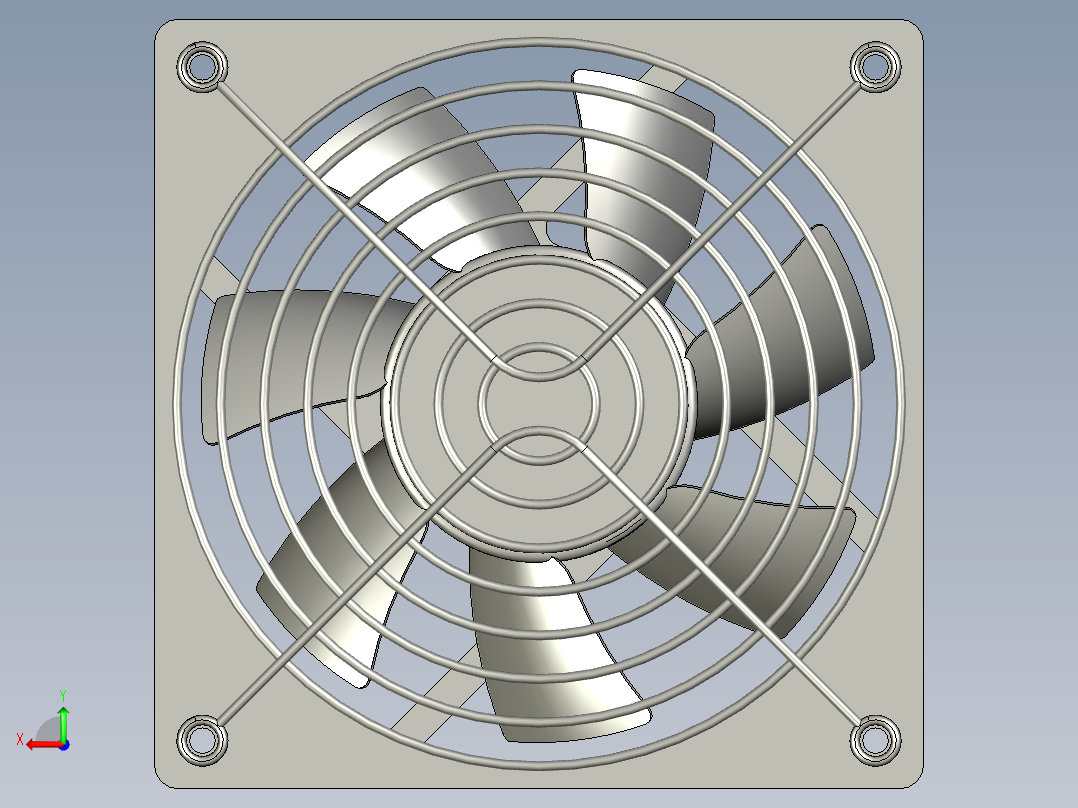 112025FXDS尺寸120x120x25-24V带铁丝护盖后视图