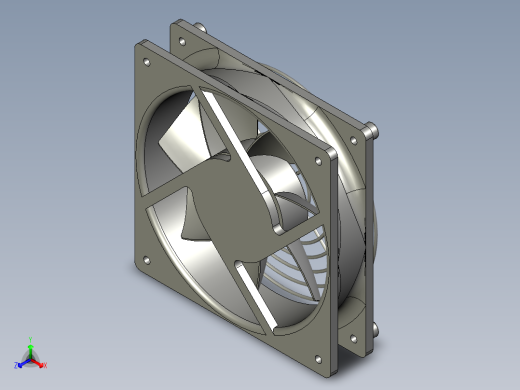 112025FXDS尺寸120x120x25-24V带铁丝护盖正等轴测缩略图