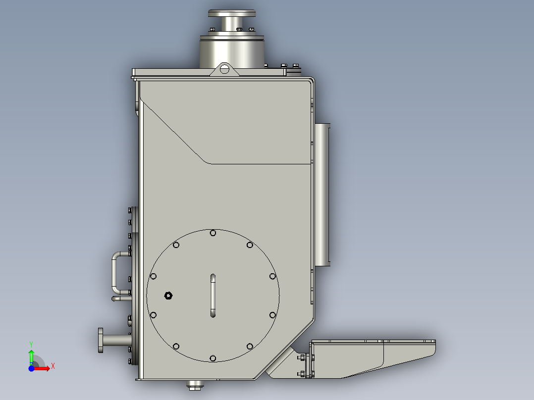 液压油箱动力单元油箱铁质方形前视图