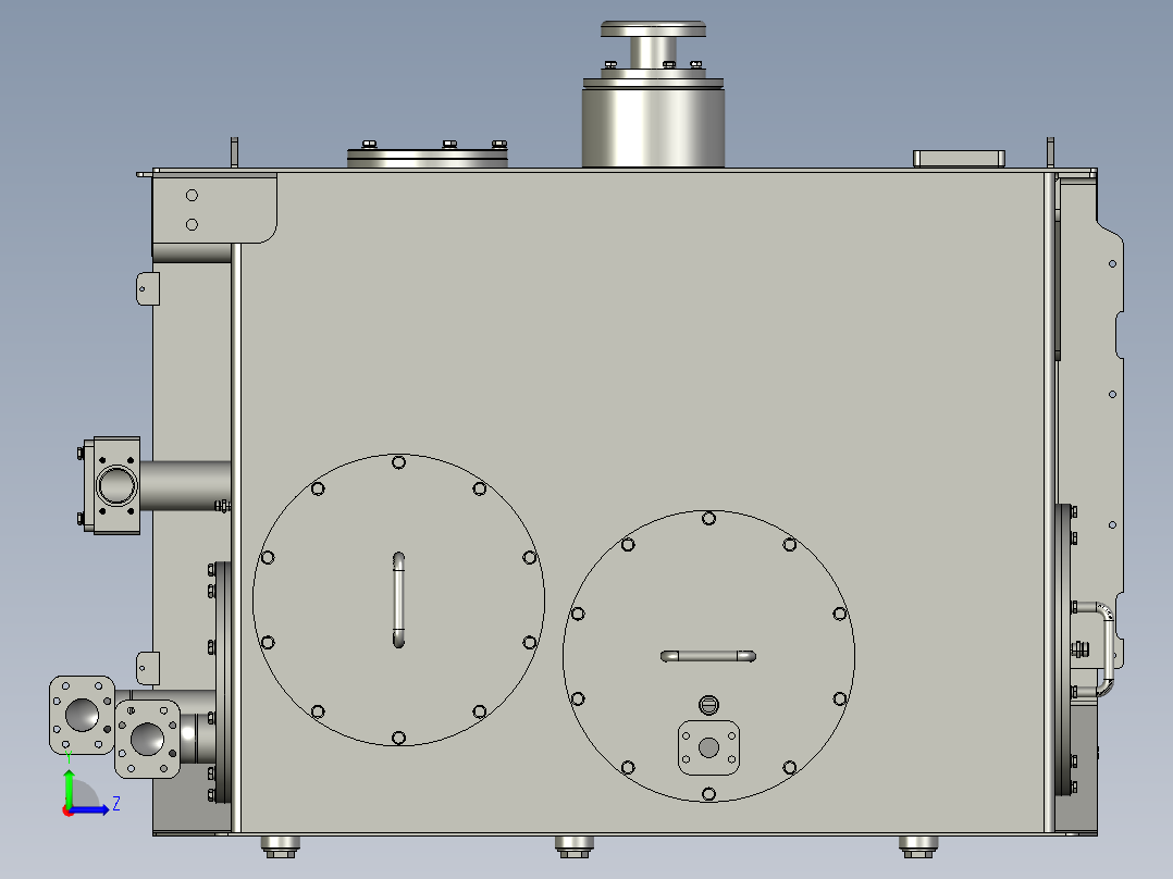 液压油箱动力单元油箱铁质方形左视图