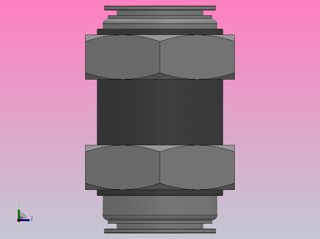 SSM 隔板直通管接头_SSM 12左视图