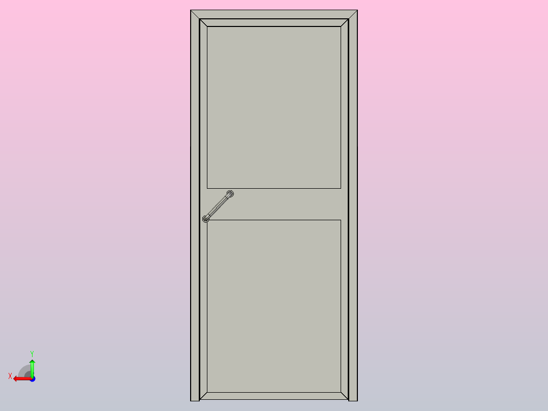 单一不锈钢单不锈钢门后视图