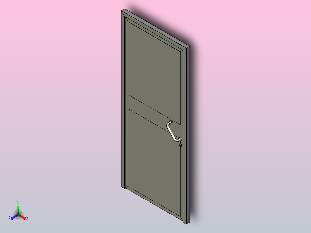 单一不锈钢单不锈钢门正等轴测图