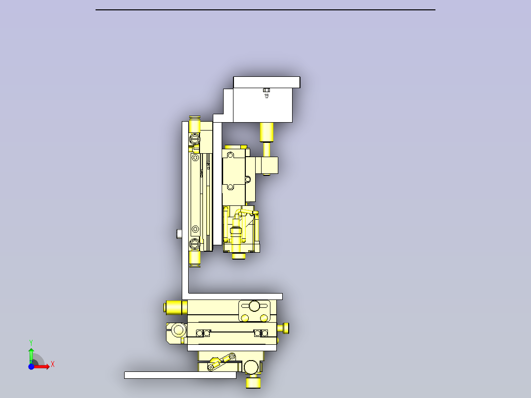一款芯片顶出机构3D模型前视图