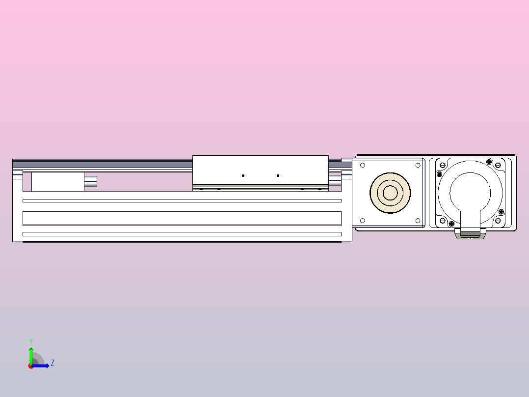 皮带直线轴半封闭可选导轨TPA-HNB-175D-140-L100-MR-C-P75-N3左视图