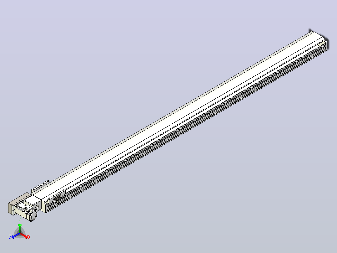 皮带直线轴半封闭可选导轨TPA-HNB-140D-120-L2000-ML-Y-P40-N3正等轴测图