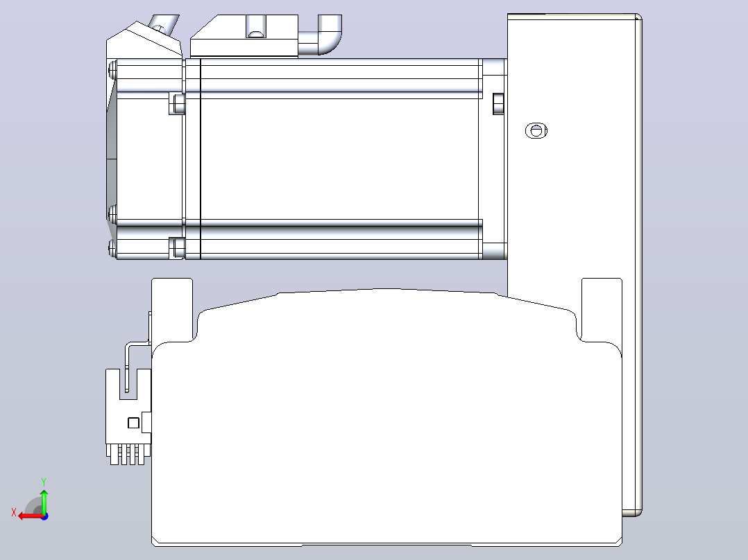 皮带直线轴半封闭可选导轨TPA-HNB-140D-120-L1250-LU-Y-P40-N3后视图