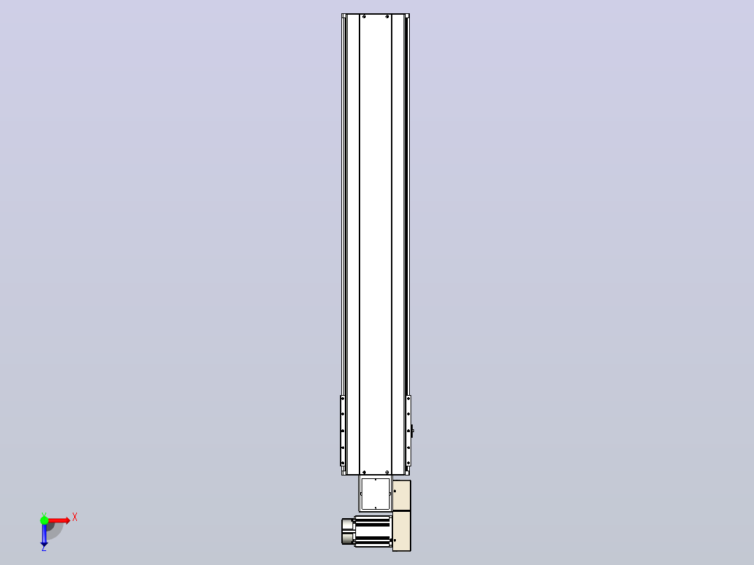 皮带直线轴半封闭可选导轨TPA-HNB-220D-176-L1100-MR-C-P1K-N3俯视图