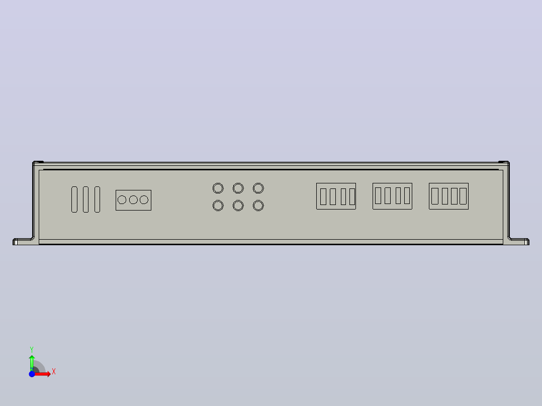 Syn-DX-6-DSP，6通道，600瓦RMS放大器前视图