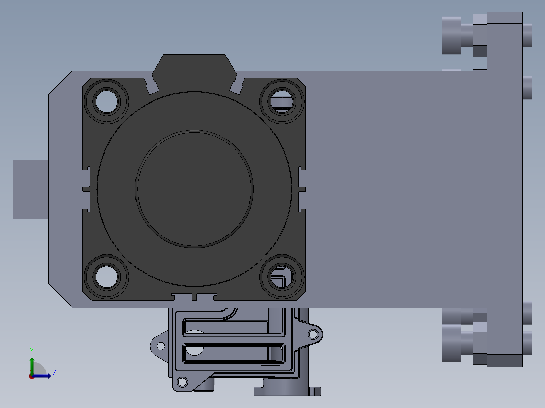 喷气管的2Xφ9压光面工装  JSQ13N20_03-1喷气管的φ9压光工装左视图