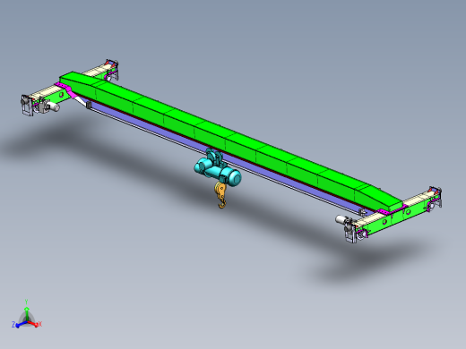 起重机图纸模型电动单梁桥式行车三维3D桁车素材