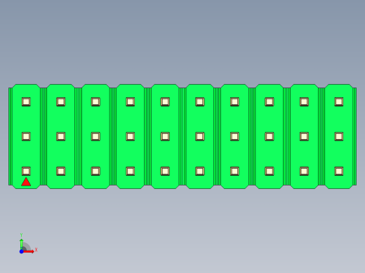 彩色公头100mil（2.54mm）系列-DS1021_green_3x10p_100mil_Type19_rev1.0前视缩略图