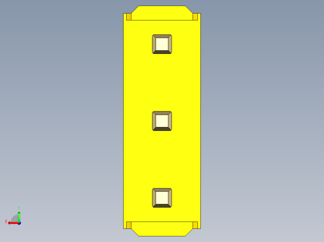 彩色公头100mil（2.54mm）系列-DS1021_yellow_3x01p_100mil_Type43_rev1.0后视图