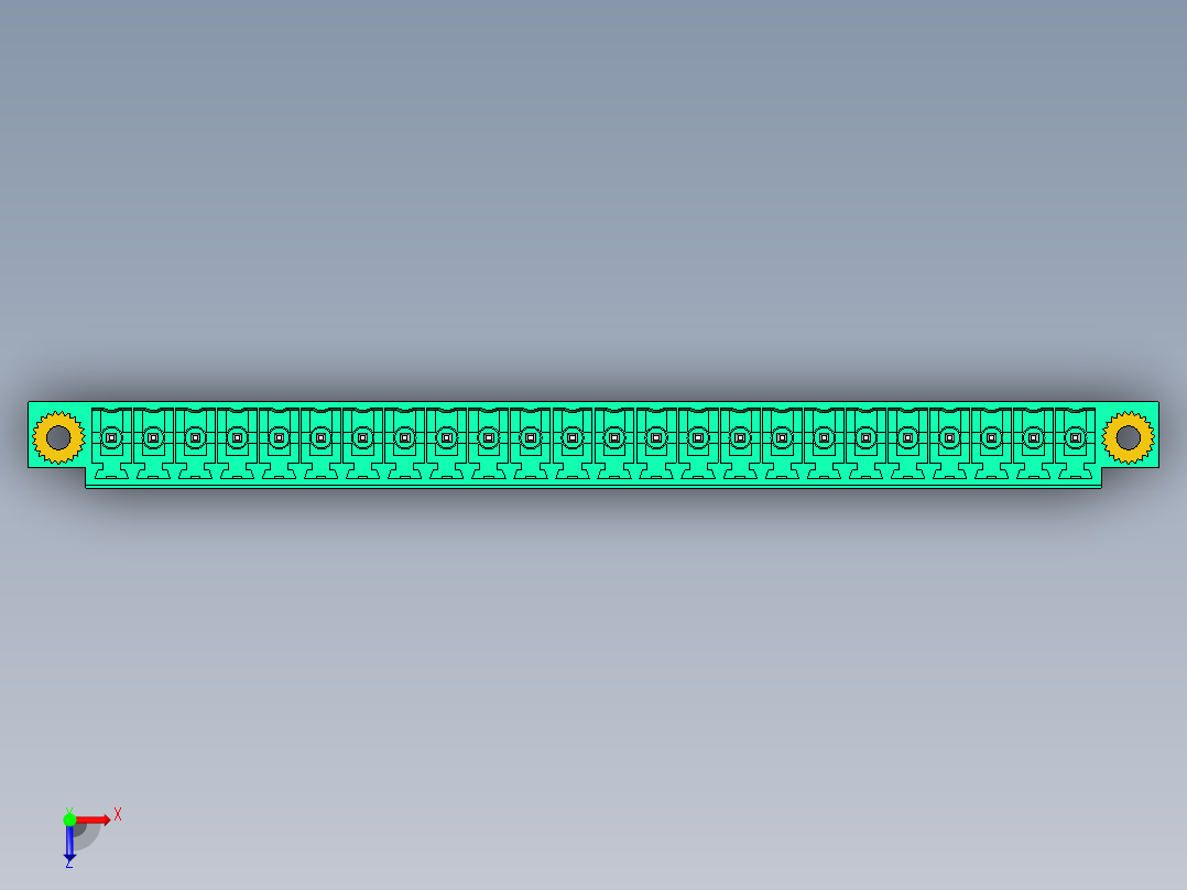 DEGSON 15EDG（公头） 3.5mm 螺钉锁紧，插拔式接线端子 FullPack-15EDGVM-3.5-24P-14-00AH俯视图