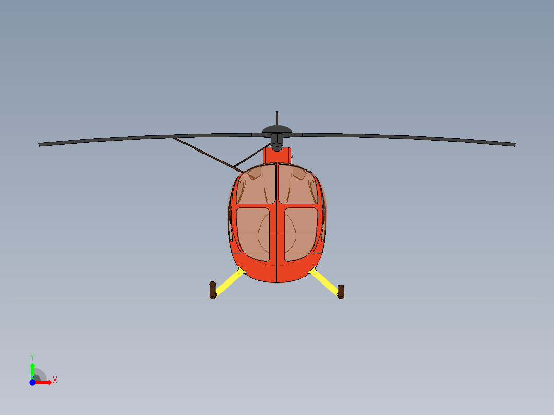 OH-6 MD 500直升机前视图