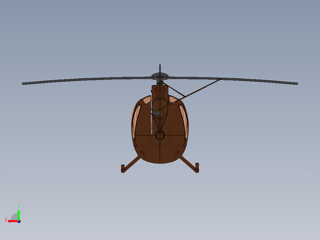 OH-6 MD 500直升机后视图